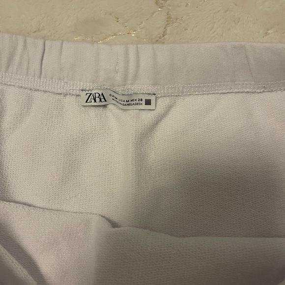 Zara White Drawstring Mini Skirt - Picture 2 of 3